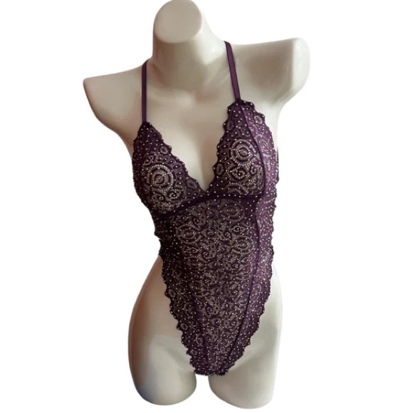 Candyland | Nwt Violet Crystal Lace Teddy